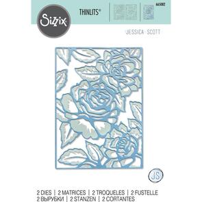 Sizzix Thinlits Die Set 2PK - Floral Lattice