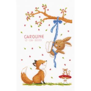 Vervaco Counted Cross Stitch Kit Forest Friends 9.6"X14.4"