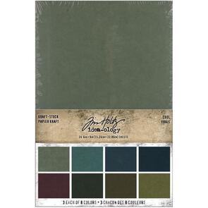 Idea-Ology Tim Holtz Kraft-Stock Stack Cardstock Pad 6"X9" 24/Pkg