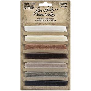 Idea-Ology Tim Holtz Velvet Trims 7/Pkg Neutral