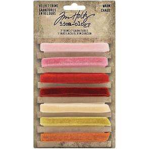 Idea-Ology Tim Holtz Velvet Trims 7/Pkg Warm