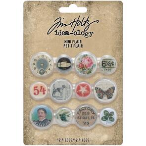 Idea-Ology Tim Holtz Mini Flair Buttons 12/Pkg