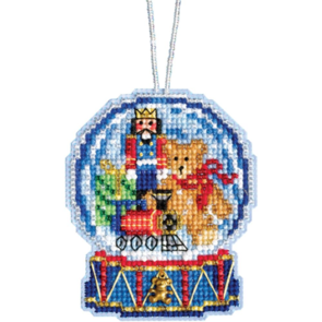 Mill Hill Cross Stitch Ornament Kit 3.25"X2.5" - Toy Shop Snow Globe