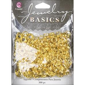Cousin Jewelry Basics 300/Pkg - Gold Split Rings 6-8mm