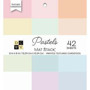 DCWV Single-Sided Cardstock Stack 6"X6" 42/Pkg - Pastels Solid