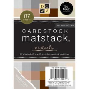 DCWV Single-Sided Mat Stack 4.5"X6.5" 87/Pkg - Neutrals, White Core
