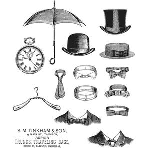 Stampers Anonymous Tim Holtz Cling Stamps 7"X8.5" - Distinguished