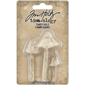 Idea-Ology Tim Holtz - Resin Toadstools 3/Pkg - 1.25" To 2.5"