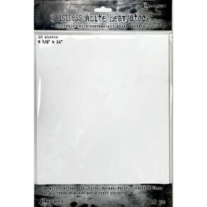 Ranger Ink Tim Holtz Distress White Heavystock 10/Pkg - 8.5"X11"