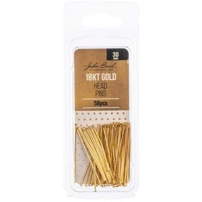 John Bead Head Pins 30x.7mm 21ga 58/Pkg
