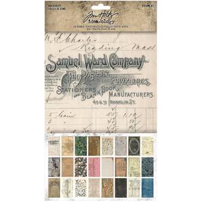 Idea-Ology Tim Holtz Backdrops Double-Sided Cardstock 6"X10" 24/Pkg Volume #1