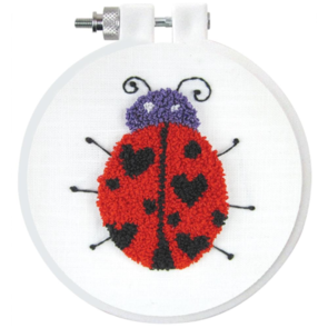 Design Works Punch Needle Kit 3.5" Round - Lady Bug