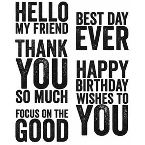 Stampers Anonymous Tim Holtz Cling Stamps 7"X8.5" - Bold Sayings