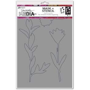 Ranger Ink Dina Wakley Media Stencils + Masks 6"X9" - Growing