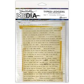 Ranger Ink Dina Wakley Media Typed Ledgers 12/Sheets - Set 1