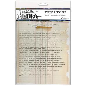 Ranger Ink Dina Wakley Media Typed Ledgers 12/Sheets - Set 2