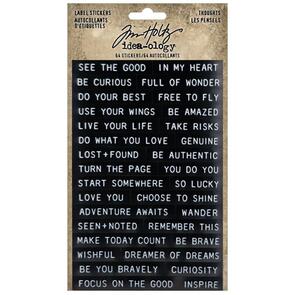 Idea-Ology Tim Holtz Sentiments Label Stickers 64/Pkg - Thoughts