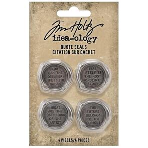 Idea-Ology Tim Holtz Metal Quote Seals 4/Pkg