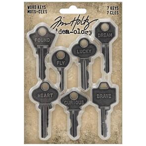 Idea-Ology Tim Holtz Metal Word Keys 7/Pkg