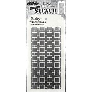Stampers Anonymous Tim Holtz Layered Stencil 4.125"X8.5" - Linked Square