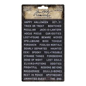 Idea-Ology Tim Holtz Sentiments Label Stickers 70/Pkg - Halloween