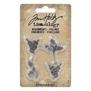 Idea-Ology Tim Holtz Metal Adornments 4/Pkg - Foliage