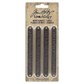 Idea-Ology Tim Holtz Metal Word Plaques 4/Pkg - Large