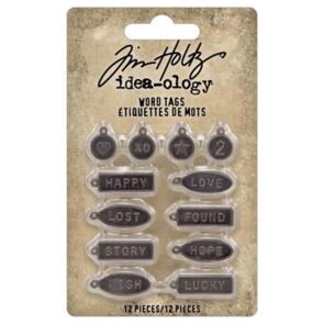 Idea-Ology Tim Holtz Metal Word Tags 12/Pkg