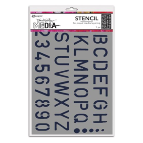 Ranger Ink Dina Wakley Cling Stencils - School Style Alpha