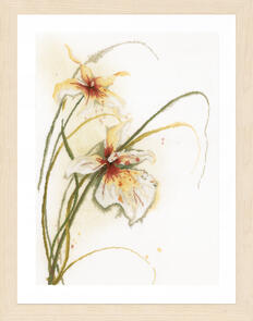 Lanarte Cross Stitch Kit - Orchid flower (on Linen)