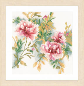 Lanarte Cross Stitch Kit - Rose branch (on Linen)