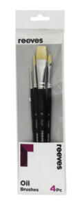 Reeves Oil Colour Hog Brush Pack/4 - Short Handle