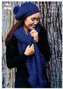 Heirloom 492 Knitting Pattern Beanie and Cowl