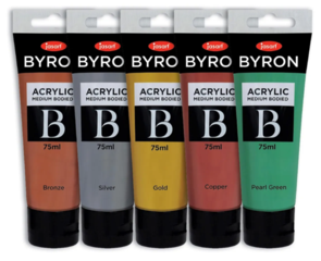 Byron Acrylic Paint 75ml Metallic Set/5