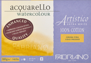Fabriano Artistico Watercolour Block, 300gsm 20pk Cold Pressed - Extra White