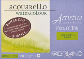 Fabriano Artistico Watercolour Block, 300gsm 20pk Rough Extra White