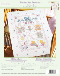 Bucilla Stamped Cross Stitch Crib Cover Kit - Babies Are Precious