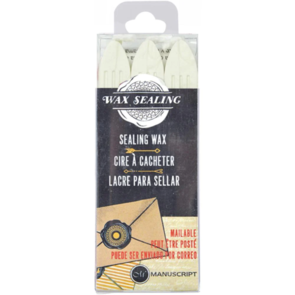 Manuscript Sealing Wax W/Wick Pack of 3 Pearl