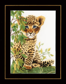 Lanarte Cross Stitch Kit - Little panther (on Linen)