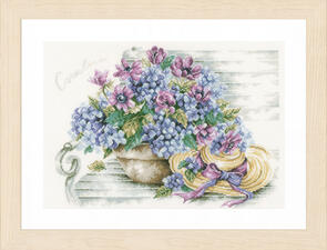 Lanarte Cross Stitch Kit - Hydrangea on a bench