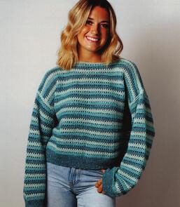 Alpaca Yarns 2016 Stripe Ridge Sweater - Knitting Pattern / Kit