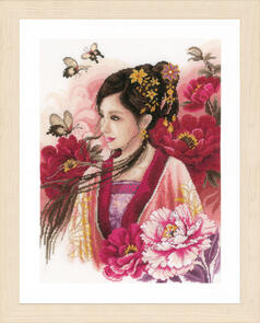Lanarte Cross Stitch Kit - Asian lady in pink