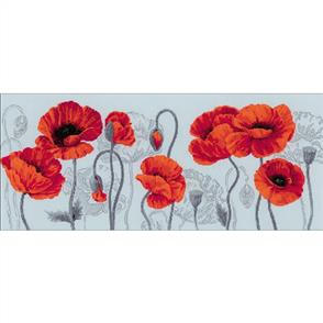 Riolis Scarlet Poppies - Cross Stitch Kit Premium