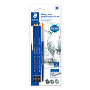 Staedtler Mars Lumograph Aquarell Asst Card Of 3 Plus Brush