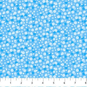 Northcott Pizazz - Blue Dots - Effervescent