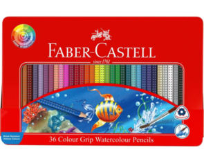Faber-Castell Grip Watercolour Pencils - Tin of 36