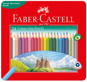 Faber-Castell Grip Colour Pencils - Tin of 24
