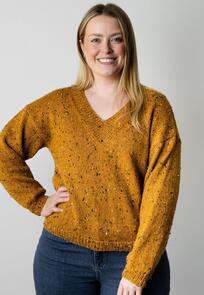 Alpaca Yarns Tweed V Neck Sweater Knitting Pattern / Kit