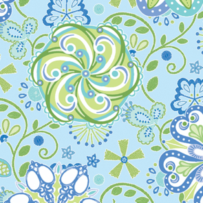 Benartex Contempo Sewing Room 2; Medallions - Sky