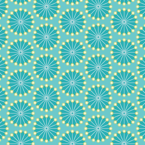 Benartex Contempo Sewing Room 2; Flowerhead Pins - Aqua